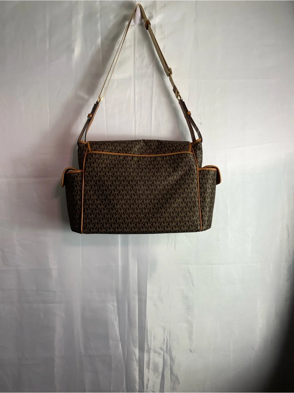Michael Kors Brown Logo Diaper messenger bag